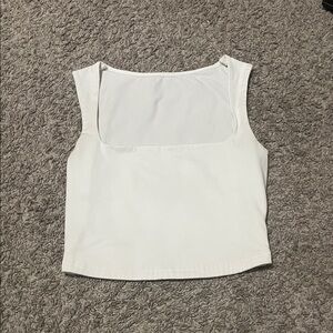 SHEIN White Square-Neck Crop Tank